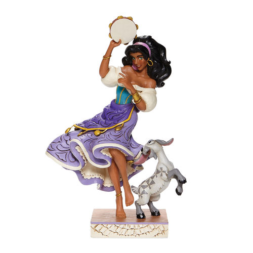 Disney Traditions Twirling Tambourine Player Esmeralda and Djali Figurine