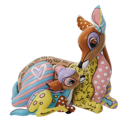 Disney by Romero Britto Bambi and Mother Figurine