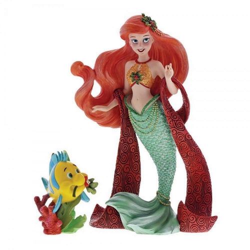 Disney Showcase Collection Little Mermaid Couture de Force Holiday Ariel and Flounder Figurine
