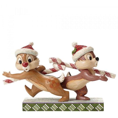 Disney Traditions Candy Cane Caper Chip n Dale Figurine