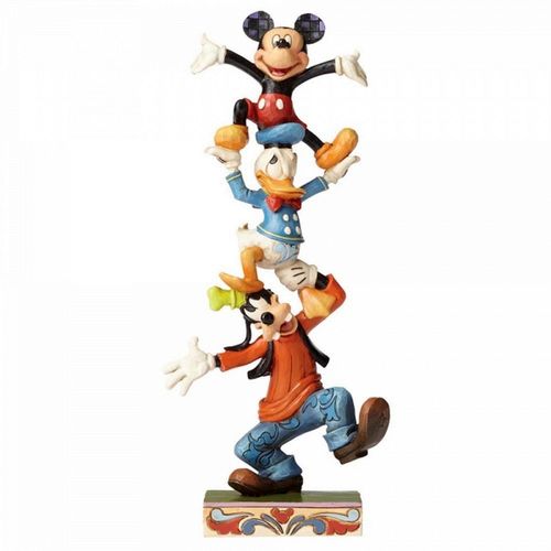 Disney Traditions Teetering Tower Goofy Donald Duck and Mickey Mouse Figurine