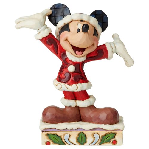 Disney Traditions Tis a Splendid Season Mickey Mouse Christmas Figurine