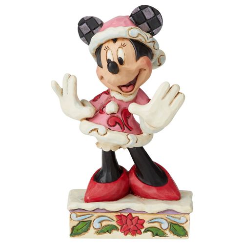Disney Traditions Festive Fashionista Minnie Mouse Christmas Figurine