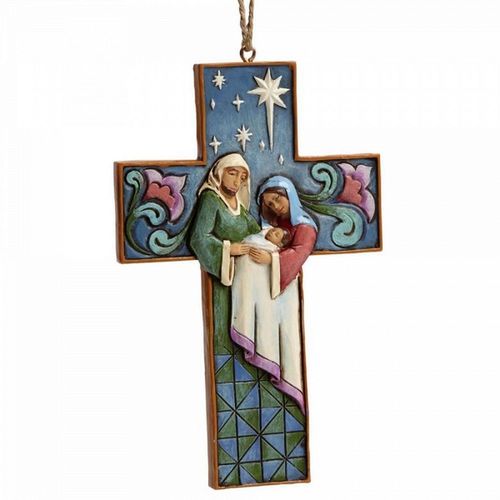 Heartwood Creek By Jim Shore Cross Shaped Holy Family Christmas Ornament