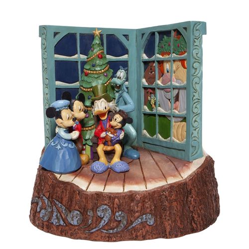 Disney Traditions God Bless us Everyone Carved by Heart Mickey Mouse Christmas Carol Figurine
