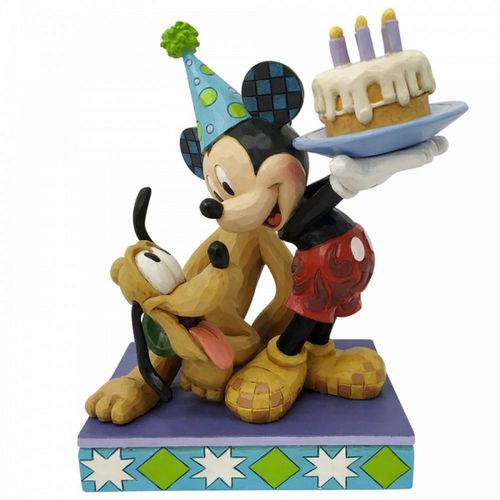 Disney Traditions Happy Birthday Pal Pluto and Mickey Birthday Figurine