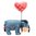 Disney Traditions Love Floats Eeyore with Heart Balloon Figurine