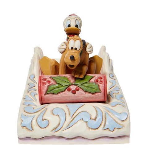 Disney Traditions A Friendly Race Donald and Pluto Sledding Figurine