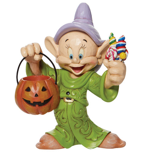 Disney Traditions Cheerful Candy Collector Dopey Trick or Treating Figurine