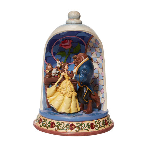 Disney Traditions Enchanted Love Beauty and the Beast Rose Dome Figurine