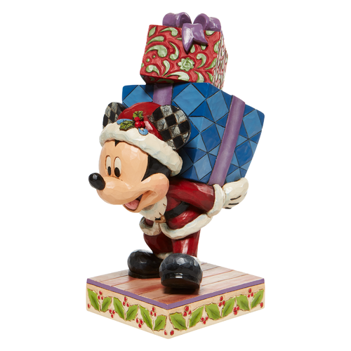 Disney Traditions Here Comes Old St Mick Mickey Carrying Gifts Figurine