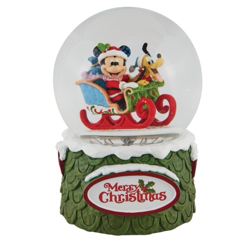 Disney Traditions Laughing All the Way Mickey and Pluto Christmas Waterball