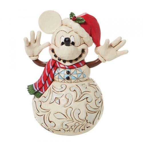 Disney Traditions Snowy Smiles Mickey Mouse Snowman Figurine