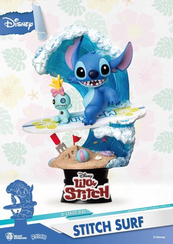 Beast Kingdom Disney Summer Series D Stage PVC Stitch Surf Diorama