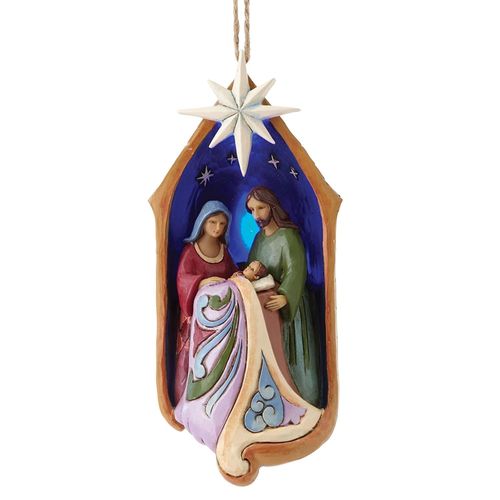 Heartwood Creek By Jim Shore Holy Family in Lighted Stable Hanging Tree Ornament