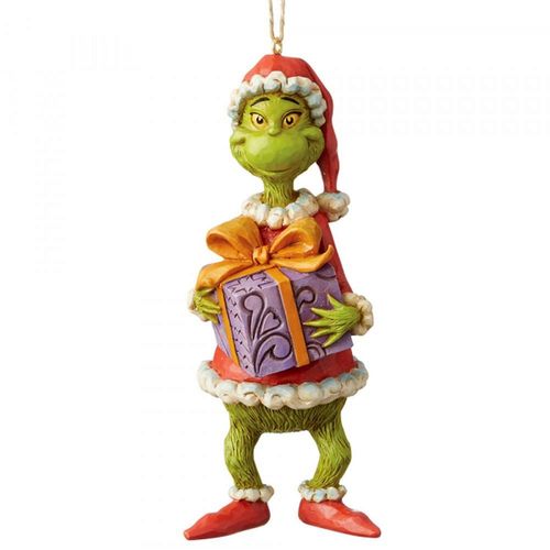The Grinch By Jim Shore The Grinch Holding Present Holiday Hanging Ornament