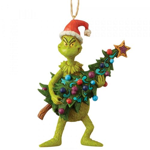 The Grinch By Jim Shore Christmas Grinch Holding Tree Hanging Ornament