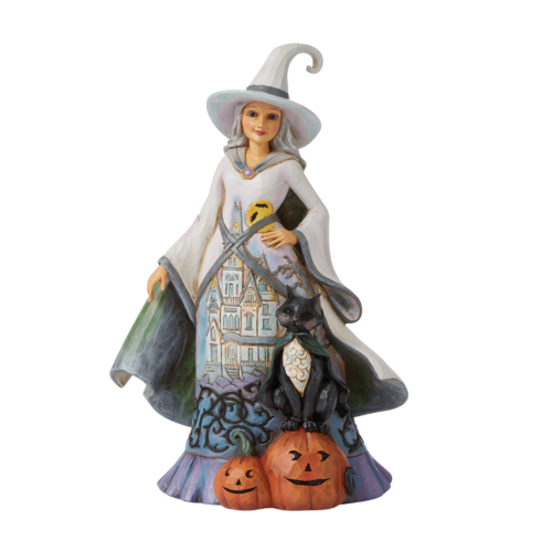 Heartwood Creek By Jim Shore Midnight Magic Good Witch and Pumpkin Figurine