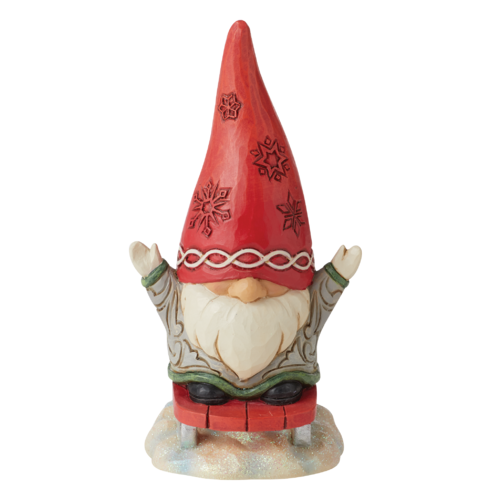 Heartwood Creek By Jim Shore Snow Much Fun Gnome with Sled Figurine