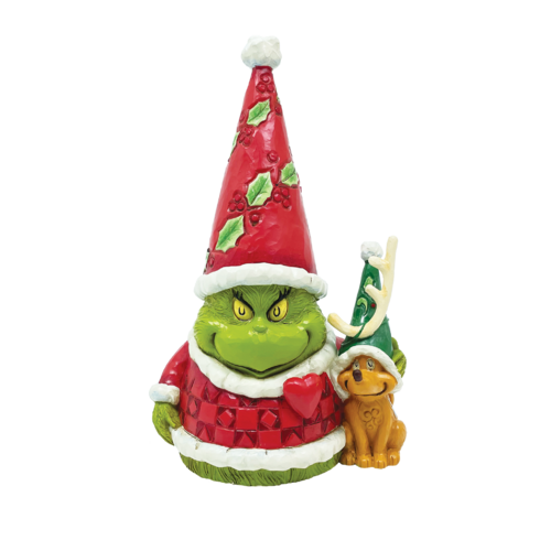The Grinch By Jim Shore Grinch Gnome with Max Gnome Figurine