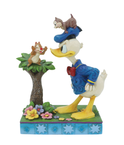 Disney Traditions A Mischievous Pair Donald with Chip and Dale Figurine