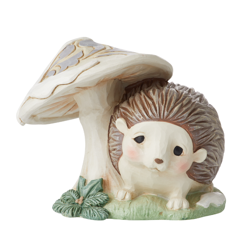 Heartwood Creek by Jim Shore White Woodland Hedgehog by Mushroom Mini Figurine