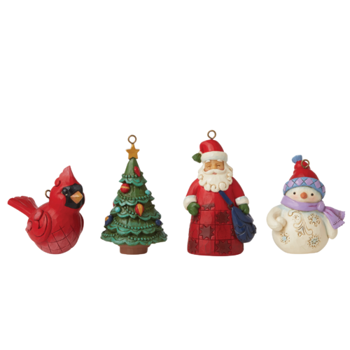 Heartwood Creek by Jim Shore Christmas Mini Hanging Ornament Set x4