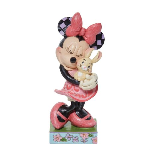 Disney Traditions Sweet Spring Snuggle Minnie Holding Bunny Figurine