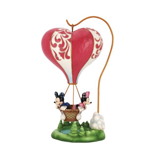 Disney Traditions Love Takes Flight Mickey and Minnie Mouse Heart Air Balloon Figurine