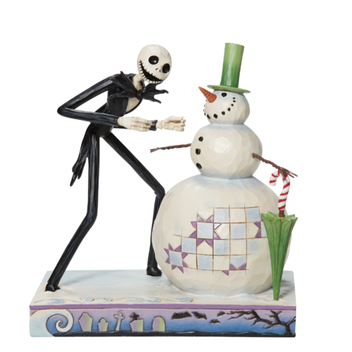 Disney Traditions A Snowy Discovery Nightmare Before Christmas Jack and Snowman Figurine